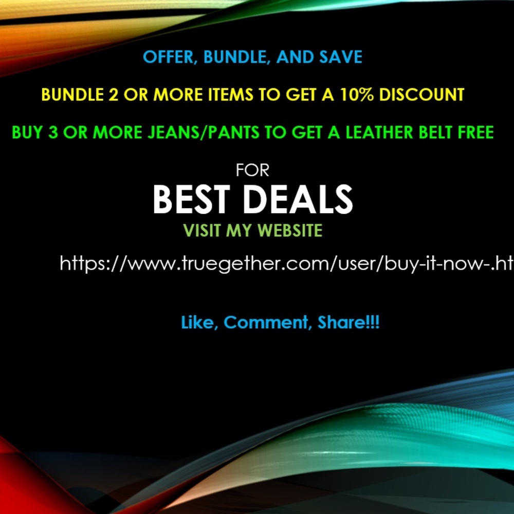 Buy 3+ jeans/pants to get a leather belt free
